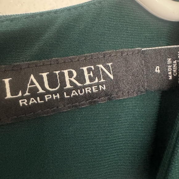 Lauren Ralph Lauren Green Twist Front Evening Gown Size 4 MSRP $245 - Picture 4 of 5